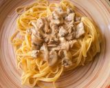 Foto del paso 4 de la receta: Tallarines con crema y champiñones