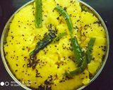 A picture of step 3 of Khaman dhokla.