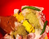 A picture of step 1 of Reshmi chicken Biryani.