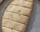 A picture of step 5 of Dominos style stuffed garlic bread.