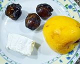 Une image de l'étape 2 de Dattes farcies aux pommes et camembert.