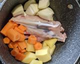 A picture of step 1 of Chicken bone carcass broth.