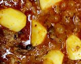 A picture of step 1 of Masoor keema pulao.