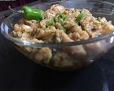A picture of step 4 of Aloo ki bhujiya.