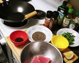 A picture of step 1 of Chia Seed Crusted Ahi Tuna.