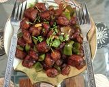A picture of step 5 of Soya chunks Manchurian.