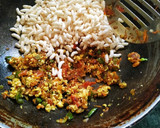 A picture of step 2 of Bhel Sandwich.