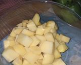A picture of step 2 of Aloo Capsicum.