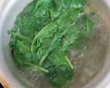 A picture of step 1 of Palak poori and Aloo Matar.