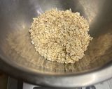 A picture of step 1 of Ultraman's Overnight Oats.