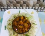A picture of step 3 of Chinese egg fried rice.