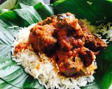 A picture of step 1 of Assorted Meat stew and Leaf Rice.