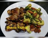 A picture of step 4 of Chicken steak & stir fry vegetables.