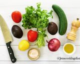 A picture of step 1 of Avocado Tomato Cucumber Salad.