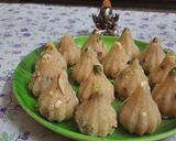 A picture of step 8 of Rava decicated coconut dry fruits  modak.
