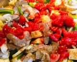 A picture of step 3 of Roasted Cajun Eggplant, 🍆, Shrimp 🍤 and Zucchini.