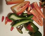 A picture of step 1 of Three Pepper Hot Sauce.
