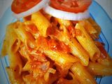 Indian style onion tomato pasta