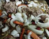 Foto del paso 2 de la receta: Carne (cerdo y vaca) desmechada se corta con cuchara!! 👌👌😜manjar de los dioses 😋🐷🥩🍻