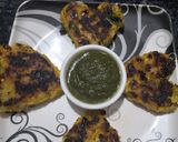 A picture of step 4 of Corn pattice.