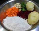 A picture of step 2 of Beetroot Oats Mini Tikki.