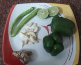 A picture of step 1 of Capsicum rings.
