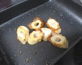 A picture of step 2 of Chikuwa Stir-Fried in Okonomiyaki or Yakisoba Sauce for Your Bento.
