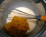 A picture of step 4 of Kabocha Squash Cake (Halloween version).