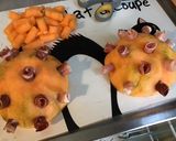 Une image de l'étape 5 de Melon « spoutnik » au jambon cru et basilic cœur crémeux de burrata.