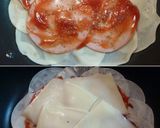 A picture of step 2 of Ham and Cheese Grilled Between Gyoza Skins.