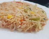 A picture of step 8 of Fried rice and manchurian.