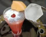 A picture of step 5 of Rose melon Shake with coconut and sabja.