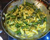 A picture of step 2 of Kurkuri bhindi.