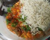 A picture of step 10 of Brown rice with Mexican curry (no onion no garlic).