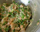A picture of step 2 of Shrimp and Pork Filled Chinese Chive Dumplings.
