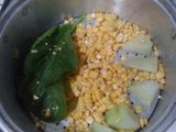 Mpasi 6-7 bulan : bubur jagung, telur puyuh, labu siam