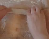 A picture of step 1 of Puff pastry muffins with only 2 ingredients.