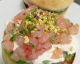 A picture of step 4 of Gourmet Sandwich with Burrata and Raw Shrimp.