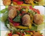 A picture of step 4 of AMIEs Fried Mozzarella Salad.