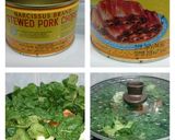 A picture of step 1 of Baby Bak Choy With Canned Stew Pork.