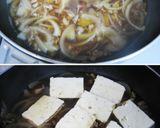 A picture of step 4 of Sweet and Spicy Simmered Grilled Tofu and Ground Pork.