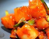 A picture of step 18 of Kkakdugi (Cubed Radish Kimchi).