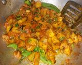 A picture of step 10 of Allu Karahi.