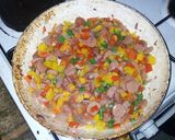 A picture of step 3 of Plantain fritata.