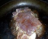 A picture of step 3 of Naughty steak (beef steak in diet pepsi).