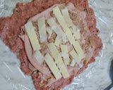 Foto del passaggio 2 della ricetta Polpettone con mortadella, tonno e provola avvolto in cicoria
