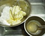 A picture of step 2 of Rich No-Bake Cheesecake Tarts.
