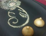 A picture of step 4 of Golden Glory Dry Fruit Chocolate modak.