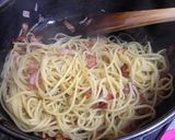 A picture of step 4 of Pasta for Lunch! My Family's Favorite Pasta Carbonara.