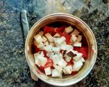A picture of step 3 of Mochar Ghonto (Bengali style Banana blossoms curry).